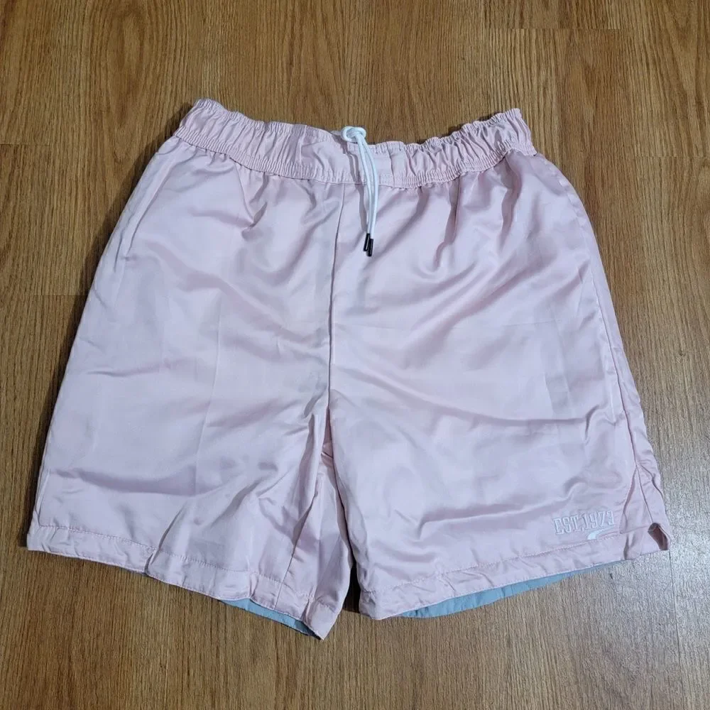 Puma Basketball Woven Padded Shorts Quarry Men's Size S Gray White Pink 532083